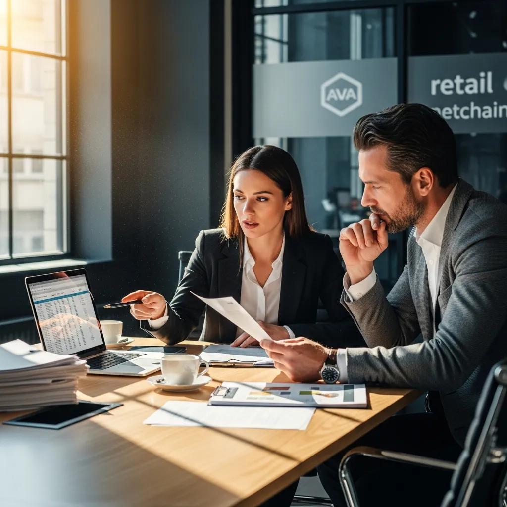 Retail manager negotiating a contract with a supplier